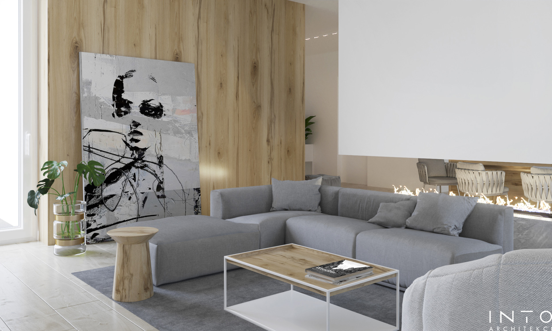 Projekt wnętrz domu w Gdańsku – elegancki ciepły minimalizm