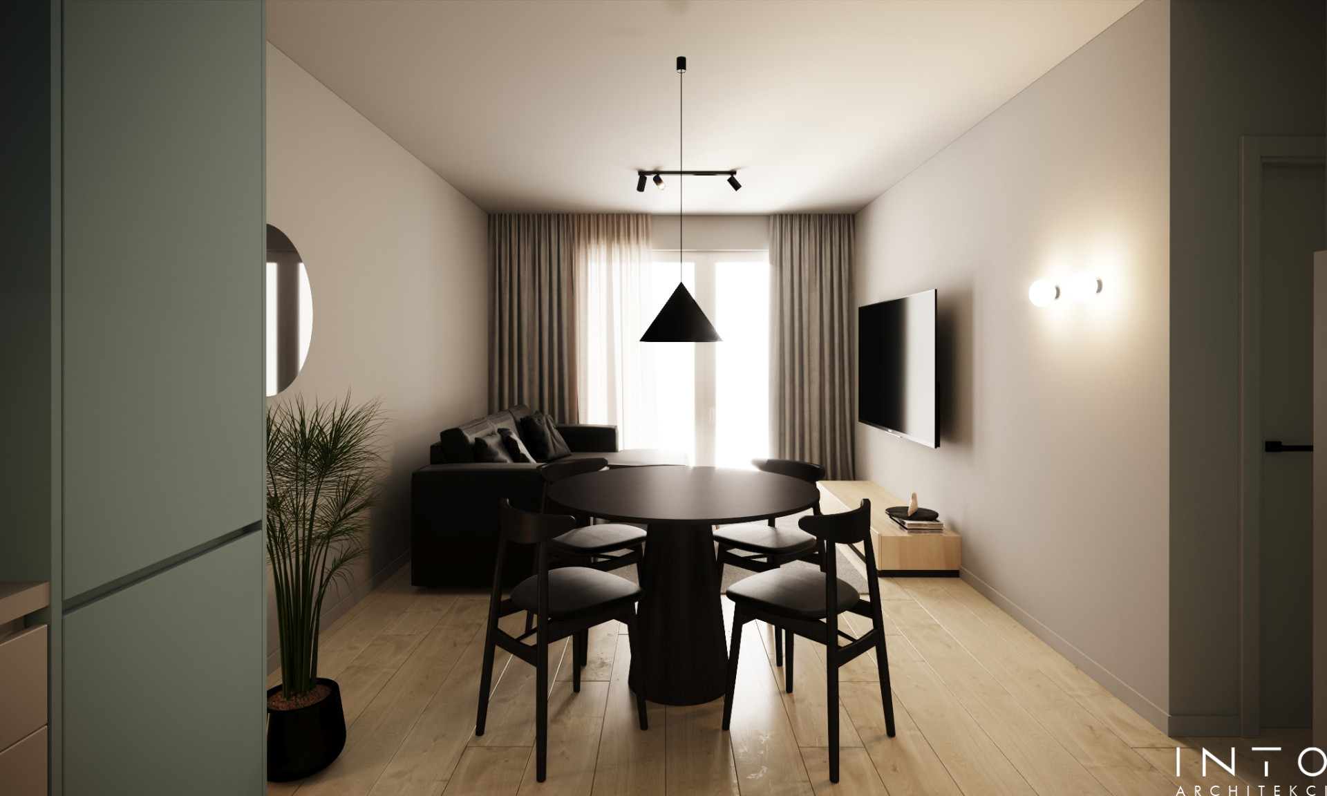 Projekt wnętrz mieszkania inwestycyjnego w Poznaniu – 50 m²