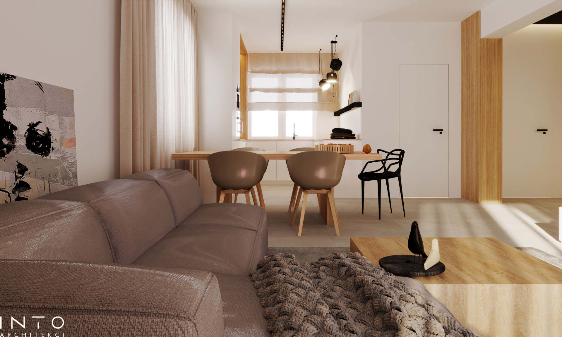 Nowoczesny dom 140 m² Ostrów – projekt wnętrz minimalistycznych