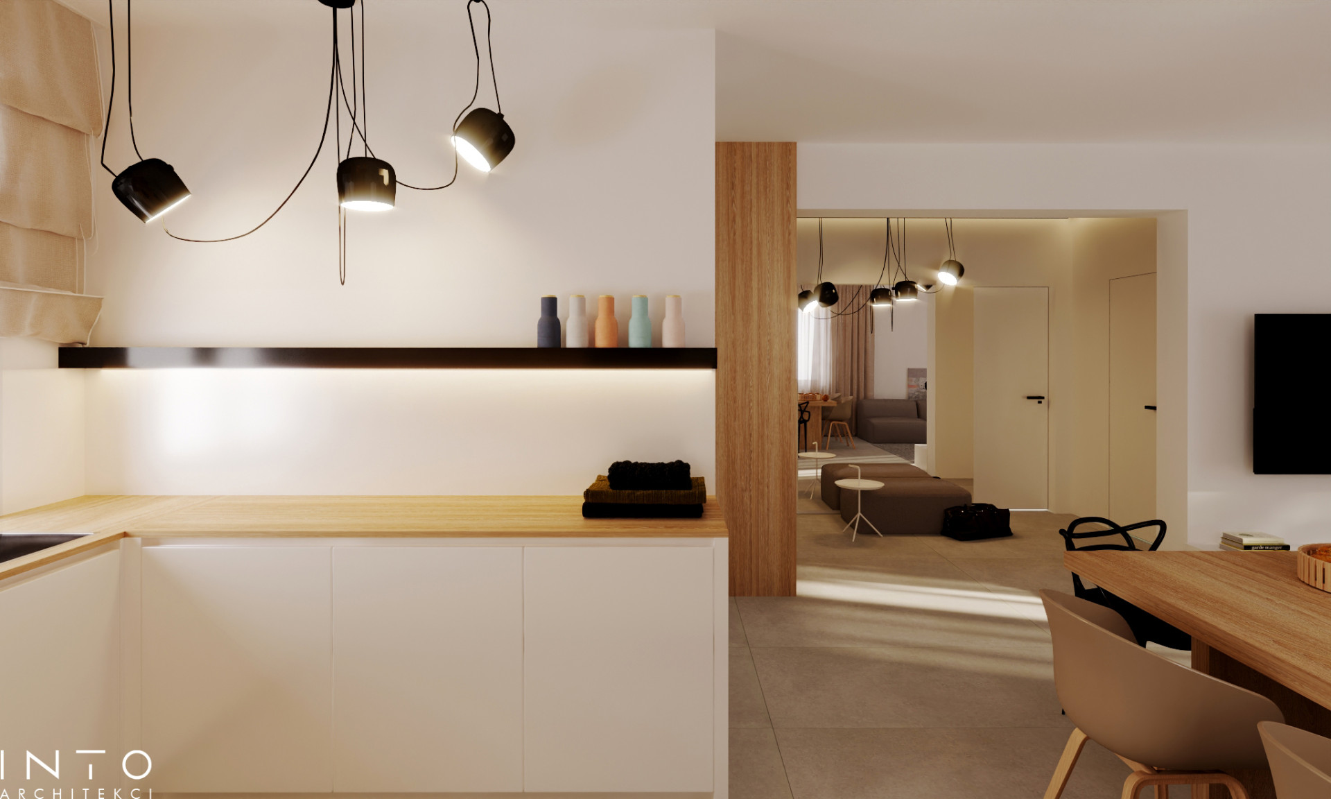 Nowoczesny dom 140 m² Ostrów – projekt wnętrz minimalistycznych