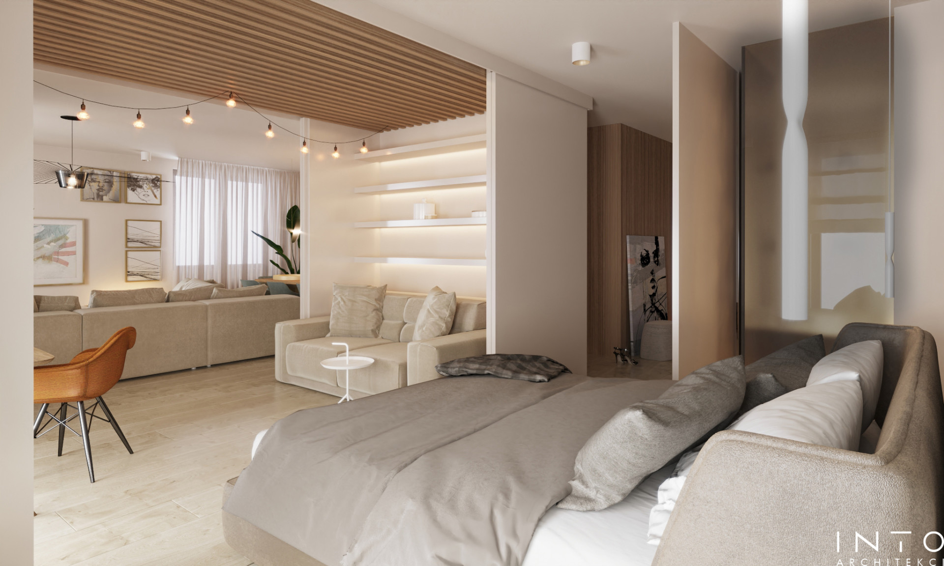 Apartament Kraków – jasna przestrzeń z możliwością otwarcia wnętrza